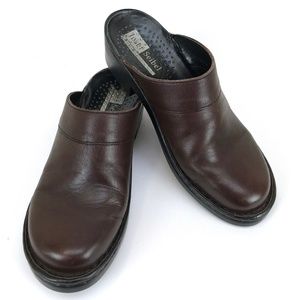 Josef Seibel Brown Leather Mule Slip On Clogs